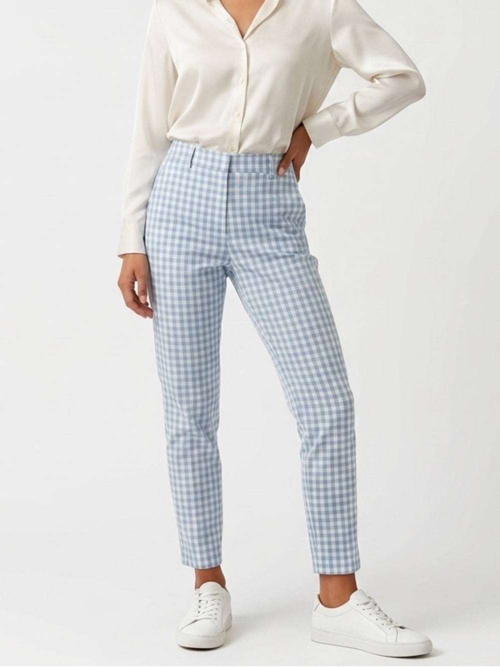 like an angel Blue Gingham Slim Ankle Pants